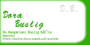 dora buslig business card